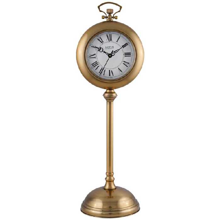 ساعت رومیزی فلزی لوتوس مدل SANTA CLARA کد TC-804 رنگ ANTIQUE