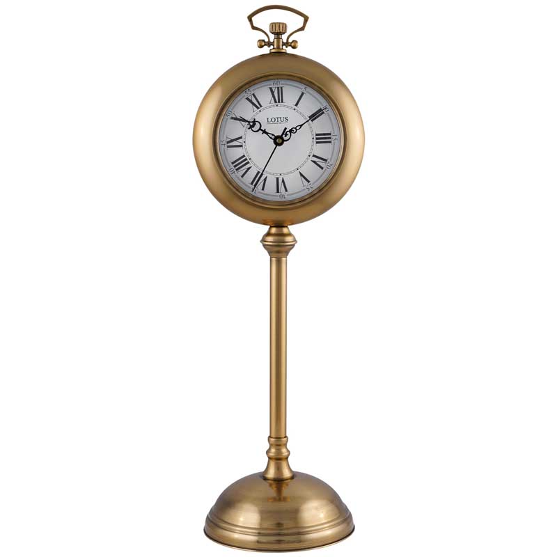 ساعت رومیزی فلزی لوتوس مدل SANTA CLARA کد TC-804 رنگ ANTIQUE