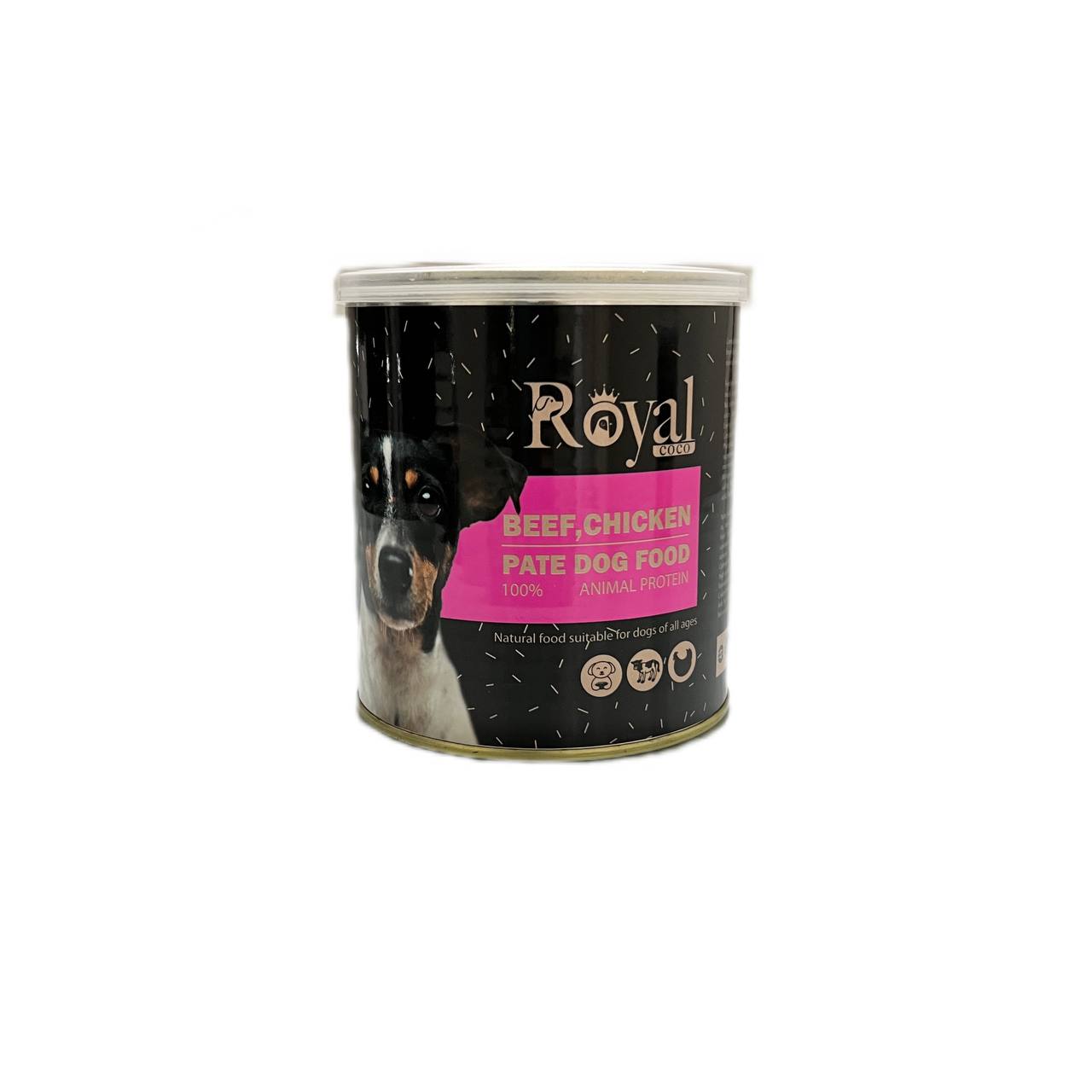 کنسرو سگ رویال 800gr مدل پته با طعم مرغ و گوشت گوساله - پت نواز