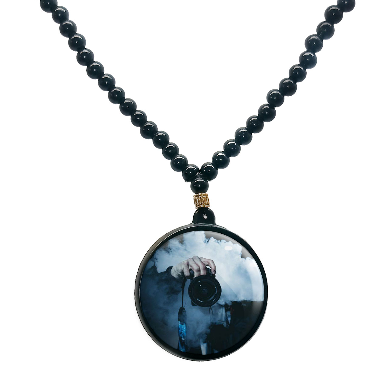 گردنبند پرمانه طرح عکاس کد pmd.12681 مدل دو طرفه