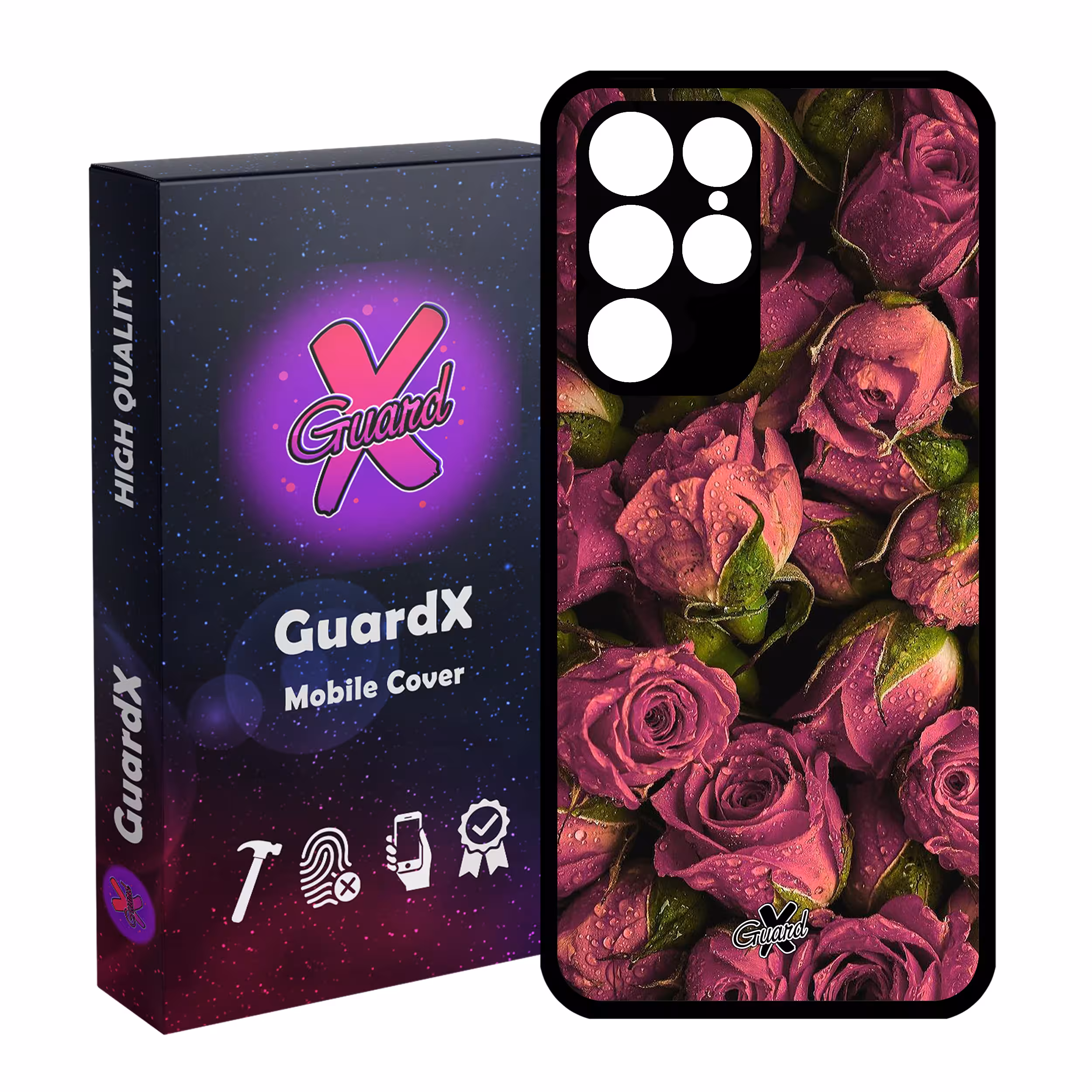 کاور گارد ایکس طرح Flower مدل Glass10006 مناسب برای گوشی موبایل سامسونگ Galaxy S22 Ultra