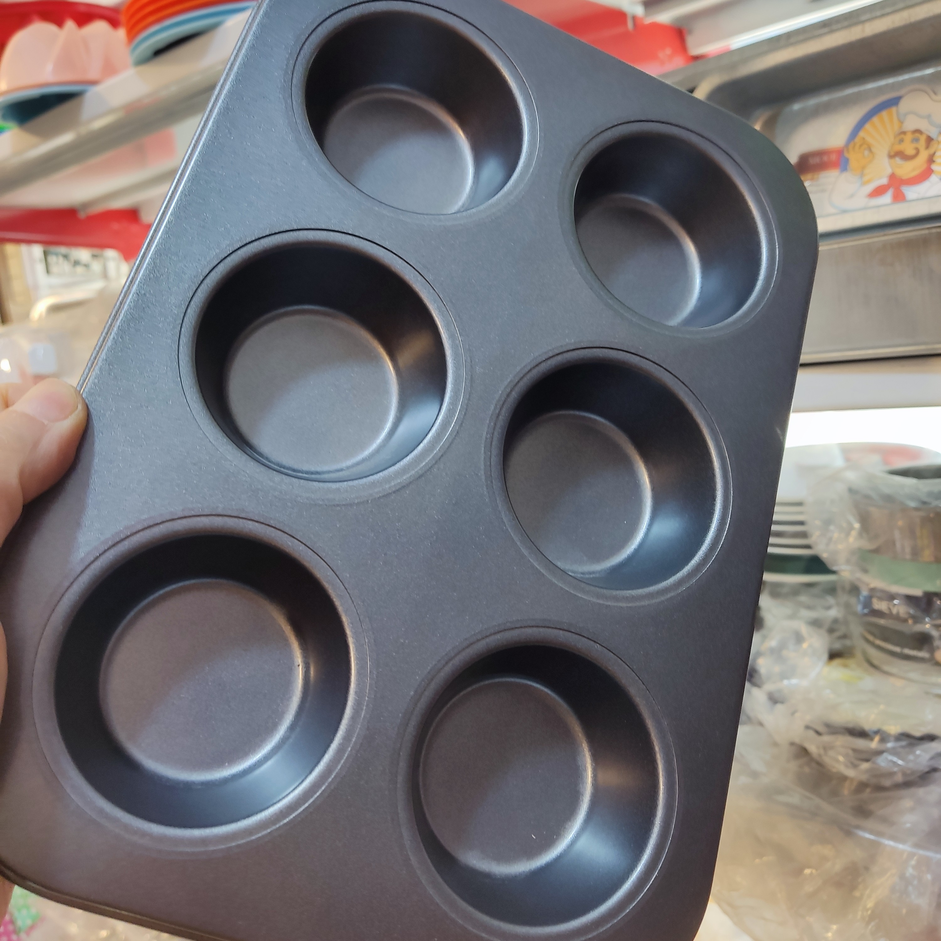 قالب کاپ کیک تفلون 6 خانه ابعاد 26در19  وزن 185 گرم