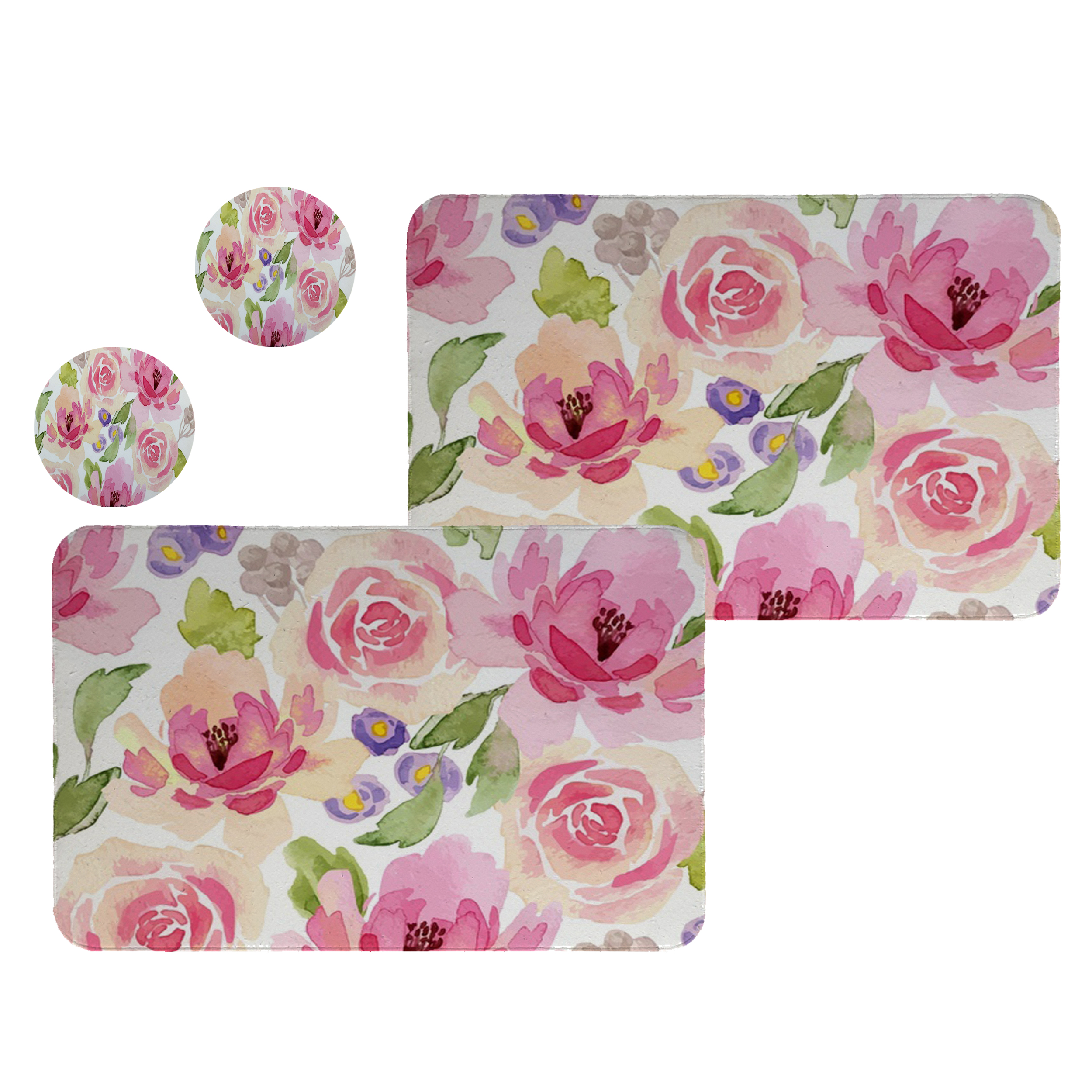 زیربشقابی طرح گل کد 8125 مجموعه 2عددی به همراه زیرلیوانی