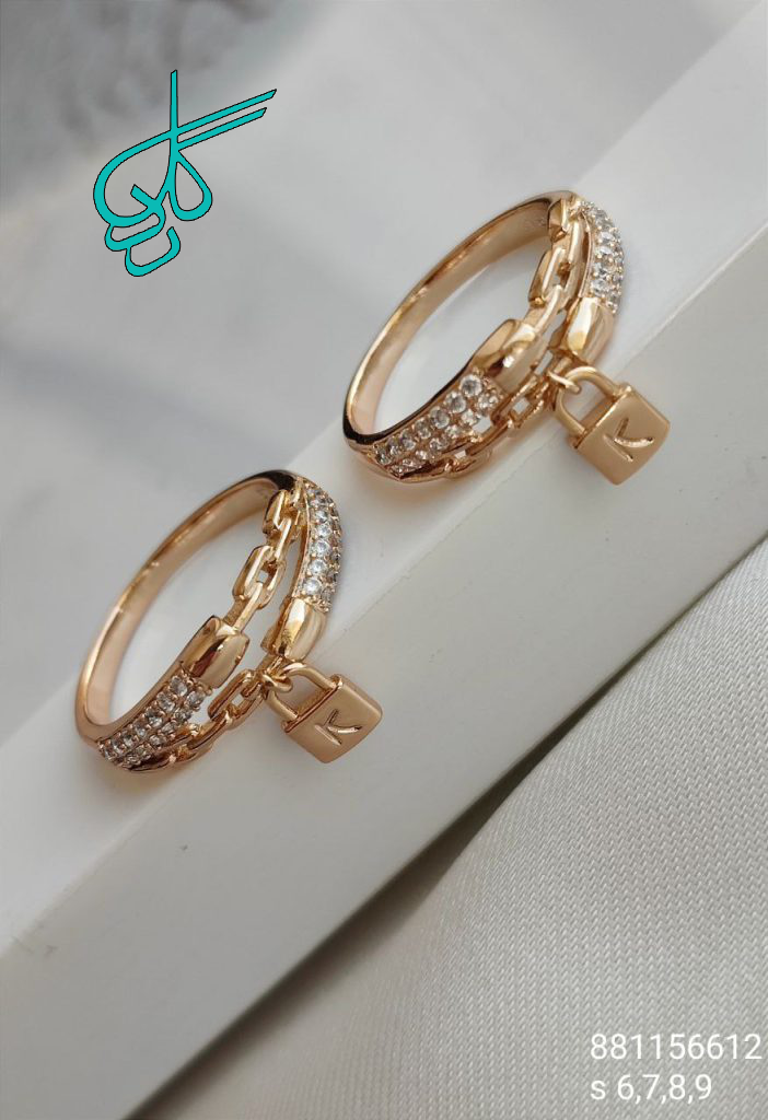 خرید انگشتر زنانه طرح قفل مارک ژوپینگ رنگ ثابت کد 2015116 - ردگل