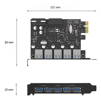 هاب USB3.0 پنج پورت PCI-E اوریکو مدل PVU3-5O2I-V1