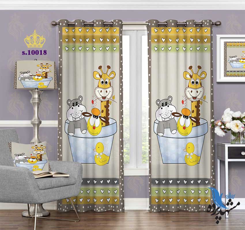 پرده پانچ کودکانه طرح حیوانات S10015