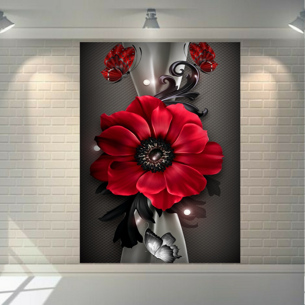 تابلو بوم طرح مدرن گل کد BH137