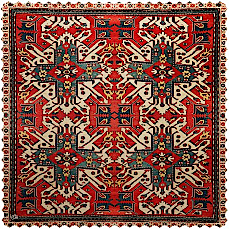 رومیزی مدل فرش ترنج مربع