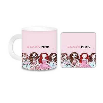 ماگ مدل Black Pink کد 2357 به همراه زیر لیوانی