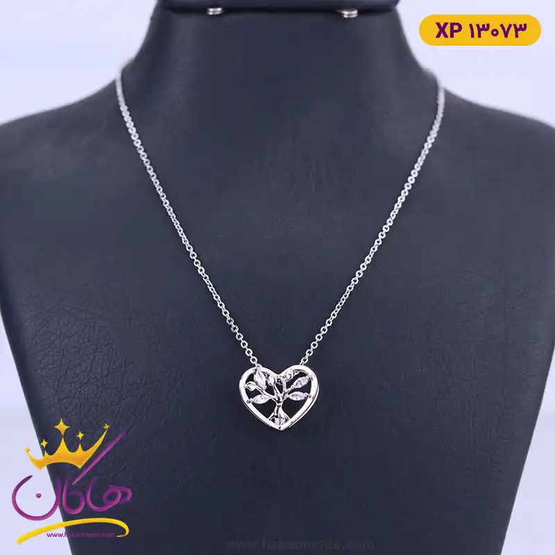 گردنبند استیل زنانه قلب و درخت | xp 13073