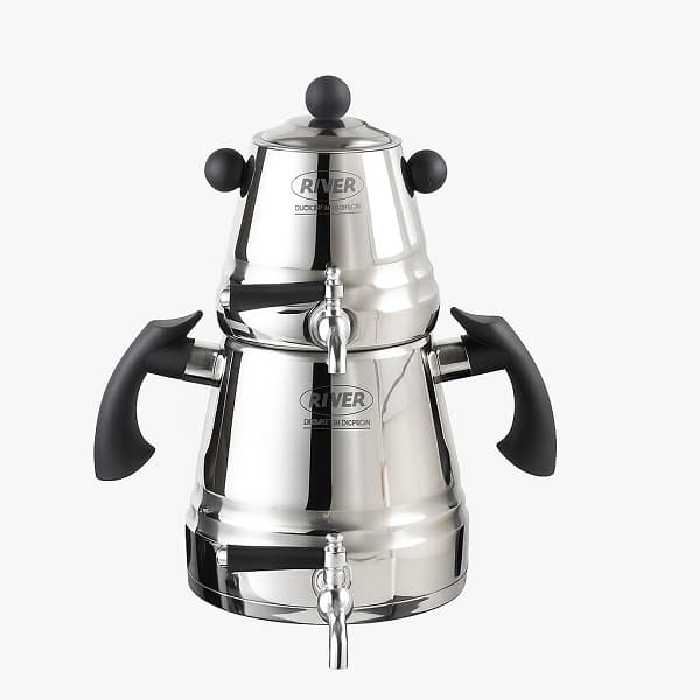 کتری قوری استیل هرمی مشکی ریور 2175 RIVER