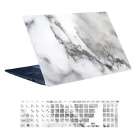 استیکر لپ تاپ توییجین و موییجین طرح Marble کد 37 مناسب برای لپ تاپ 15.6 اینچ به همراه برچسب حروف فارسی کیبورد 
