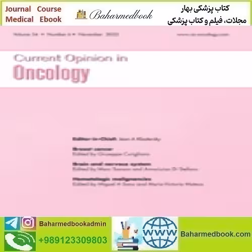 Current Opinion in Oncology Volume 34 1 to 6 2022 TR