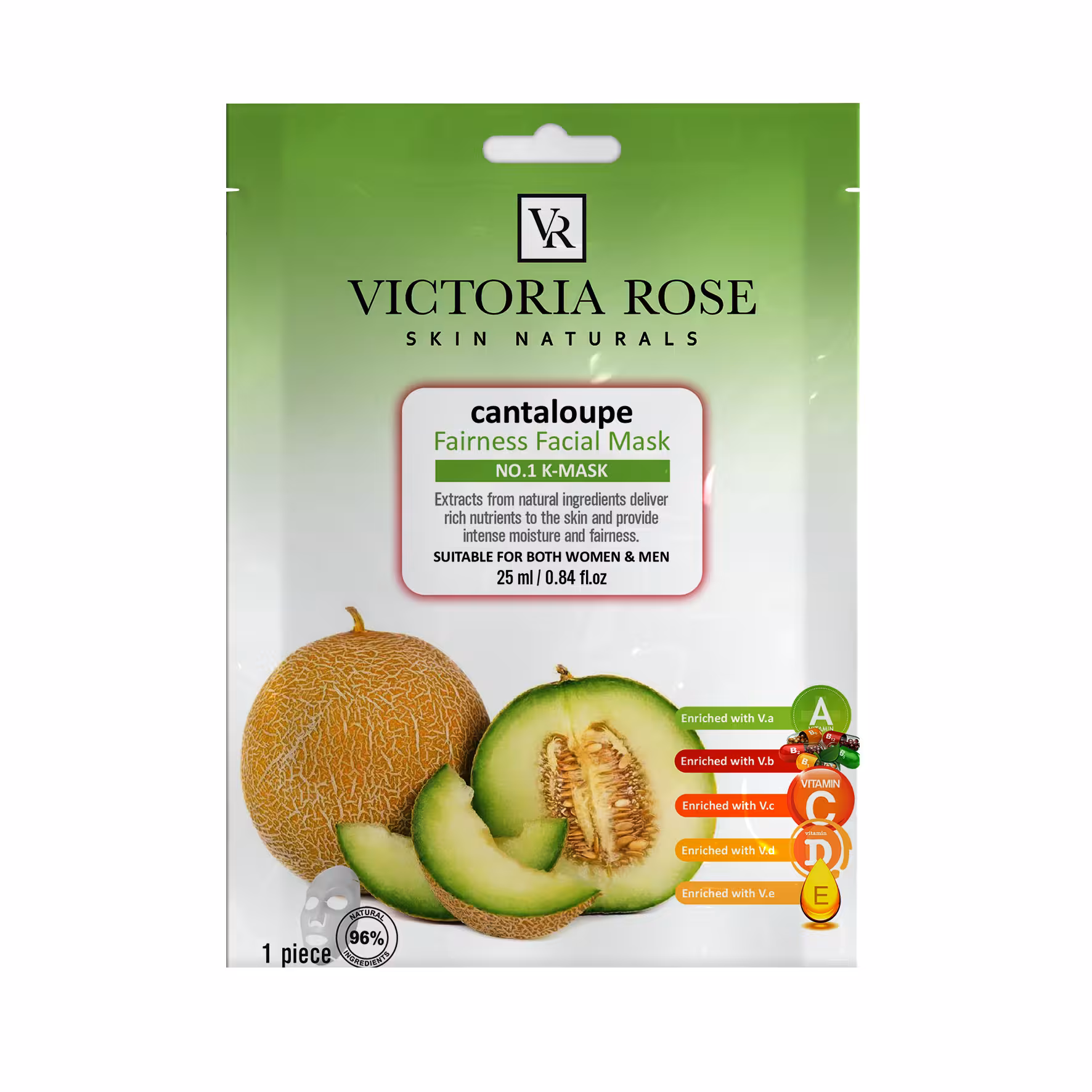 ماسک صورت ویکتوریا رز مدل Cantaloupe حجم 25 میلی لیتر بسته 10 عددی
