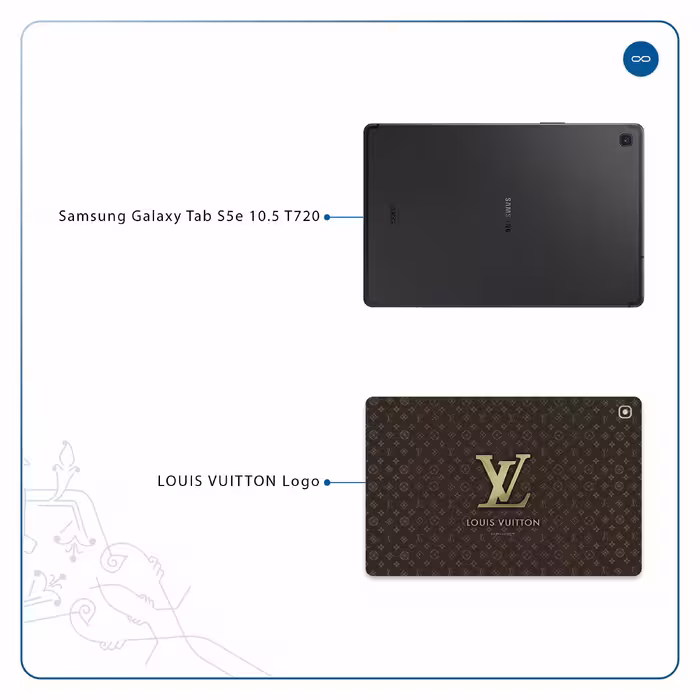 برچسب پوششی ماهوت مدل LOUIS-VUITTON-Logo مناسب برای تبلت سامسونگ Galaxy Tab S5e 10.5 2019 T720