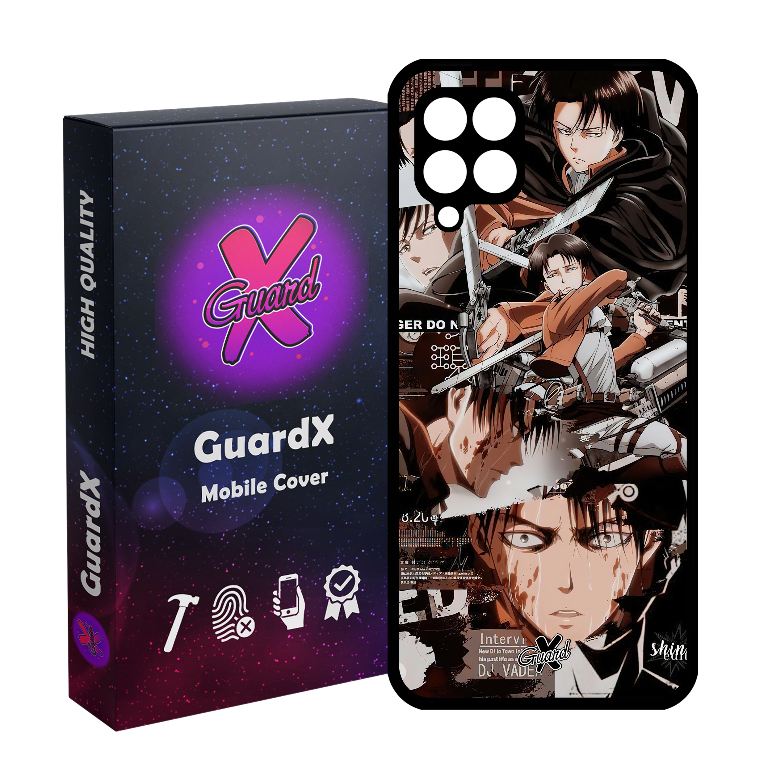 کاور گارد ایکس طرح لیوای انیمه مدل Glass10486 مناسب برای گوشی موبایل سامسونگ Galaxy M32 4G/M22 4G/F22