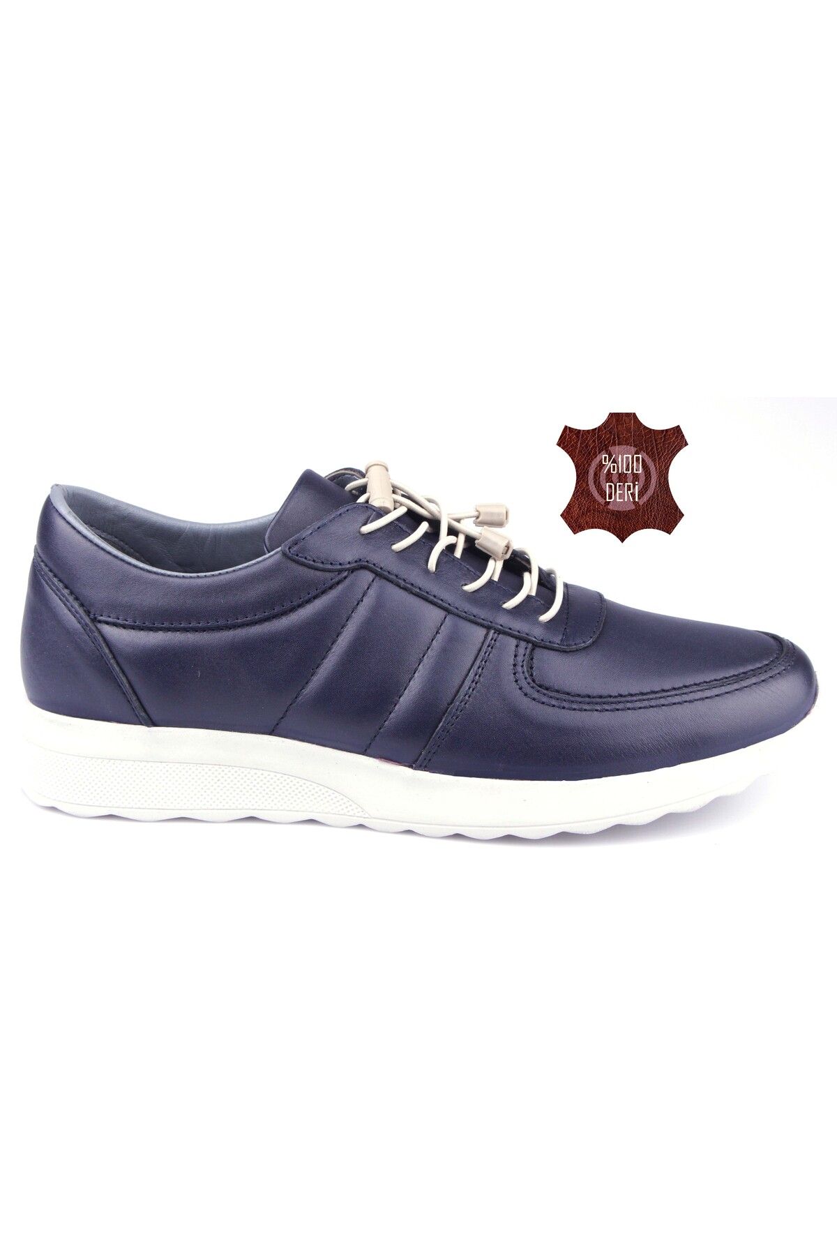 کفش های کژوال آبی مردانه توری ارتوپدی چرم چرمی DETECTOR