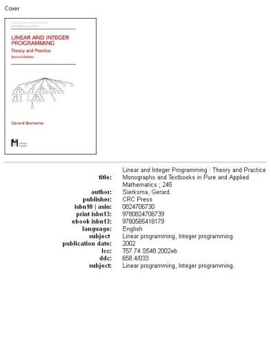 خرید و دانلود نسخه کامل کتاب Linear and Integer Programming: Theory and Practice