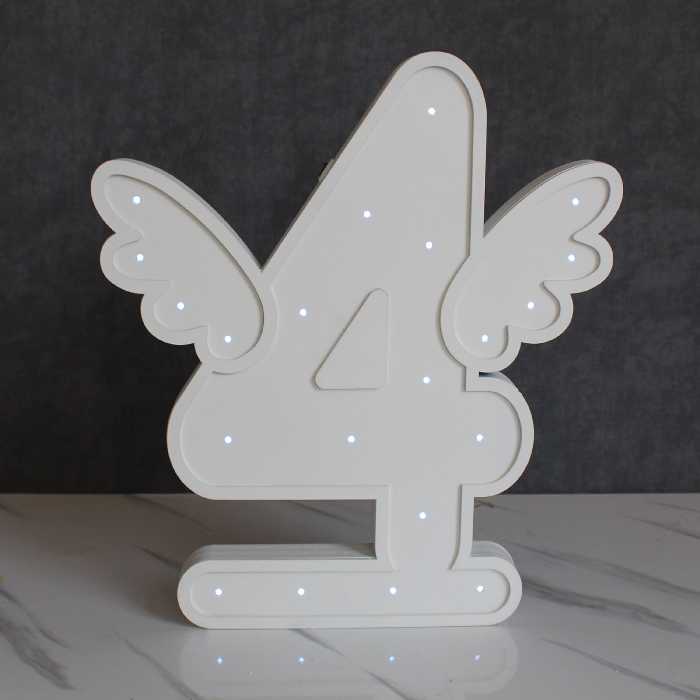 چراغ خواب چوبی طرح عدد چهار (پس کرایه)