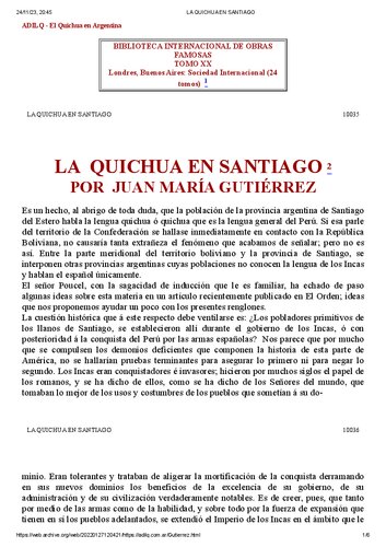 خرید و دانلود نسخه کامل کتاب La quichua en Santiago [Argentina, circa 1860]