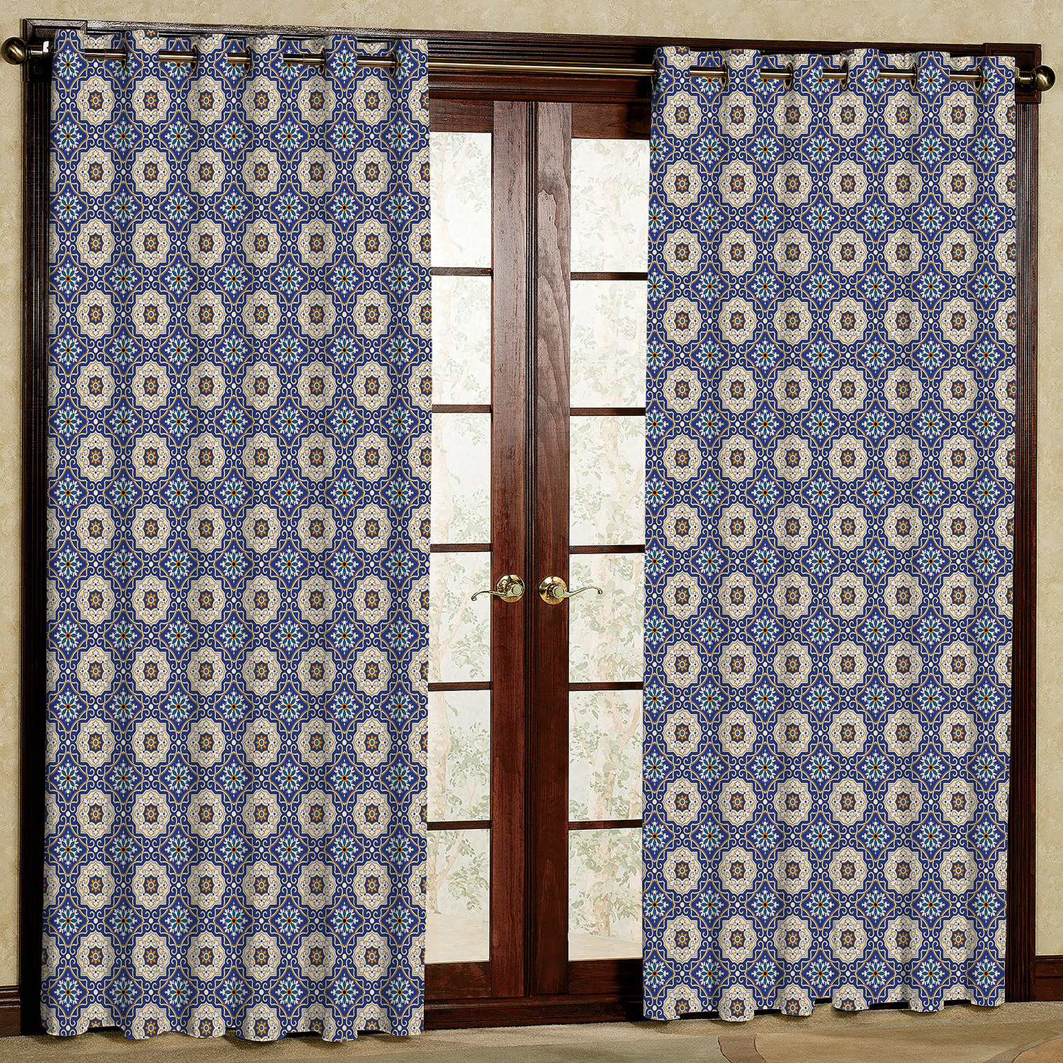 پرده مدل طرحدار مخمل پانچی کد 125سایز 140x280 سانتی متر