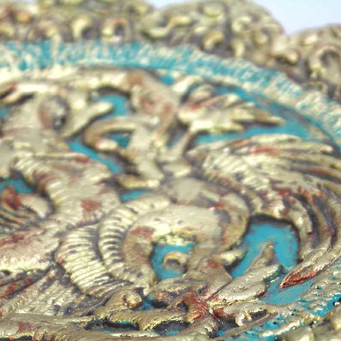 شمعدان سفالی مدل دیواری طرح سیمرغ و اژدها