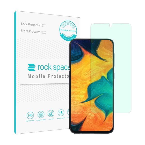 گلس سامسونگ A30 مدل نانو هیدروژل گرین لایت برند راک اسپیس کد S