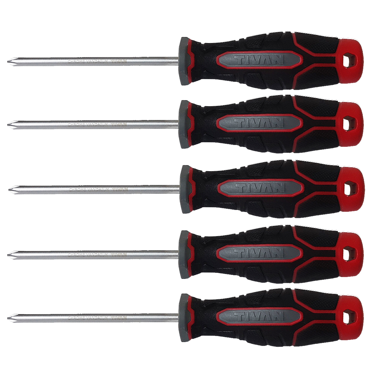 پیچ گوشتی چهارسو تیوان مدل HT - 0051 مجموعه 5 عددی