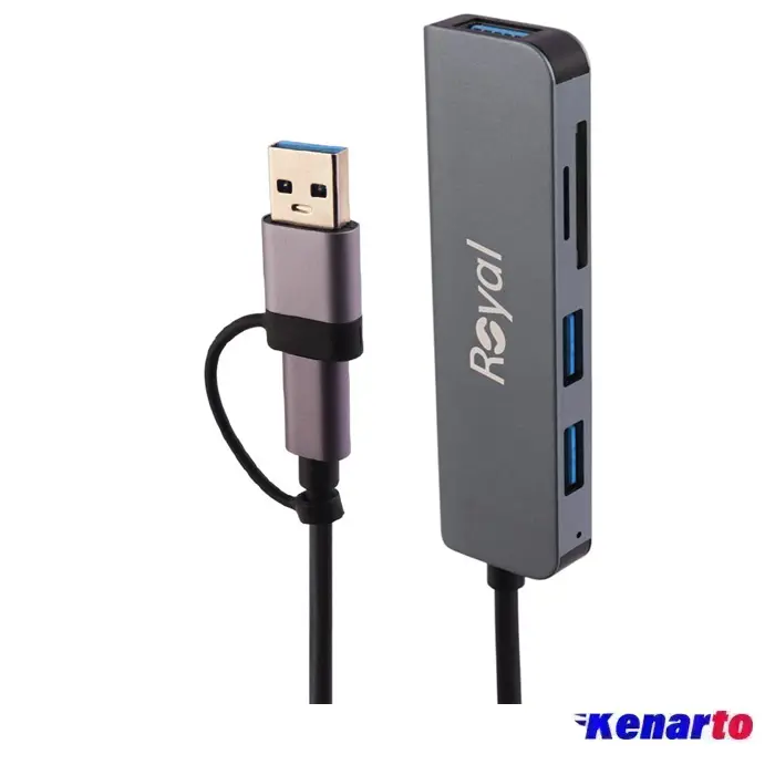 هاب 5 پورت Type-C /USB رویال مدل RHC-30