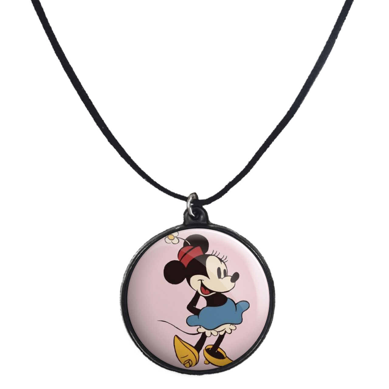 گردنبند پرمانه طرح میکی موس کد pmb.12789 مدل دو طرفه