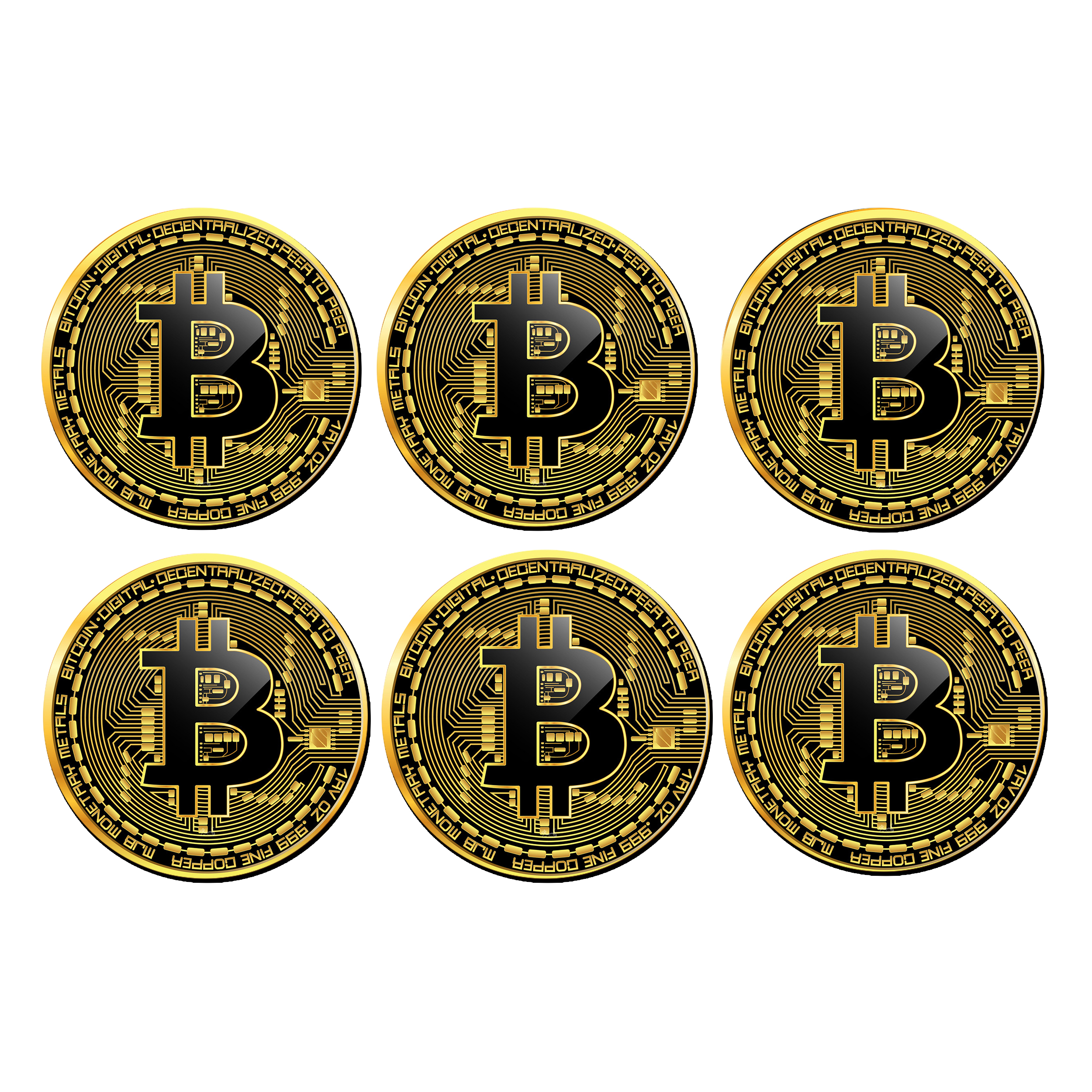 زیر لیوانی مدل بیت کوین مجموعه 6 عددی