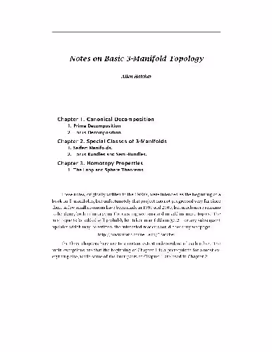 خرید و دانلود نسخه کامل کتاب Notes on basic 3-manifold topology