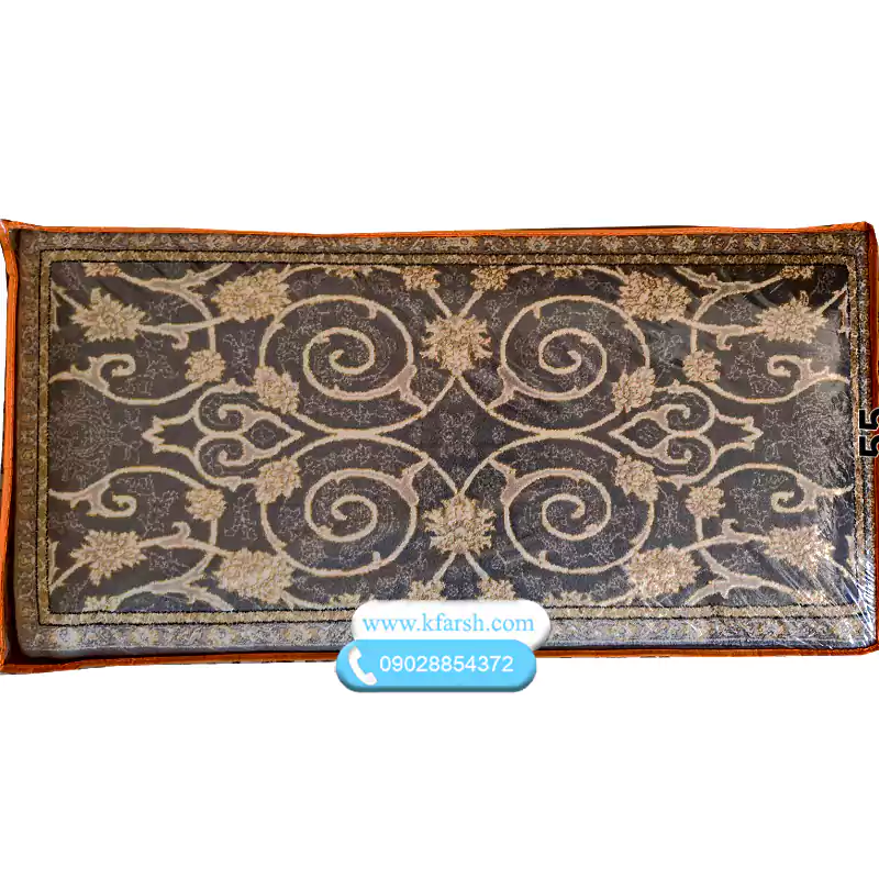 پشتی فرشی سنتی طرح افشان طوسی کد 55