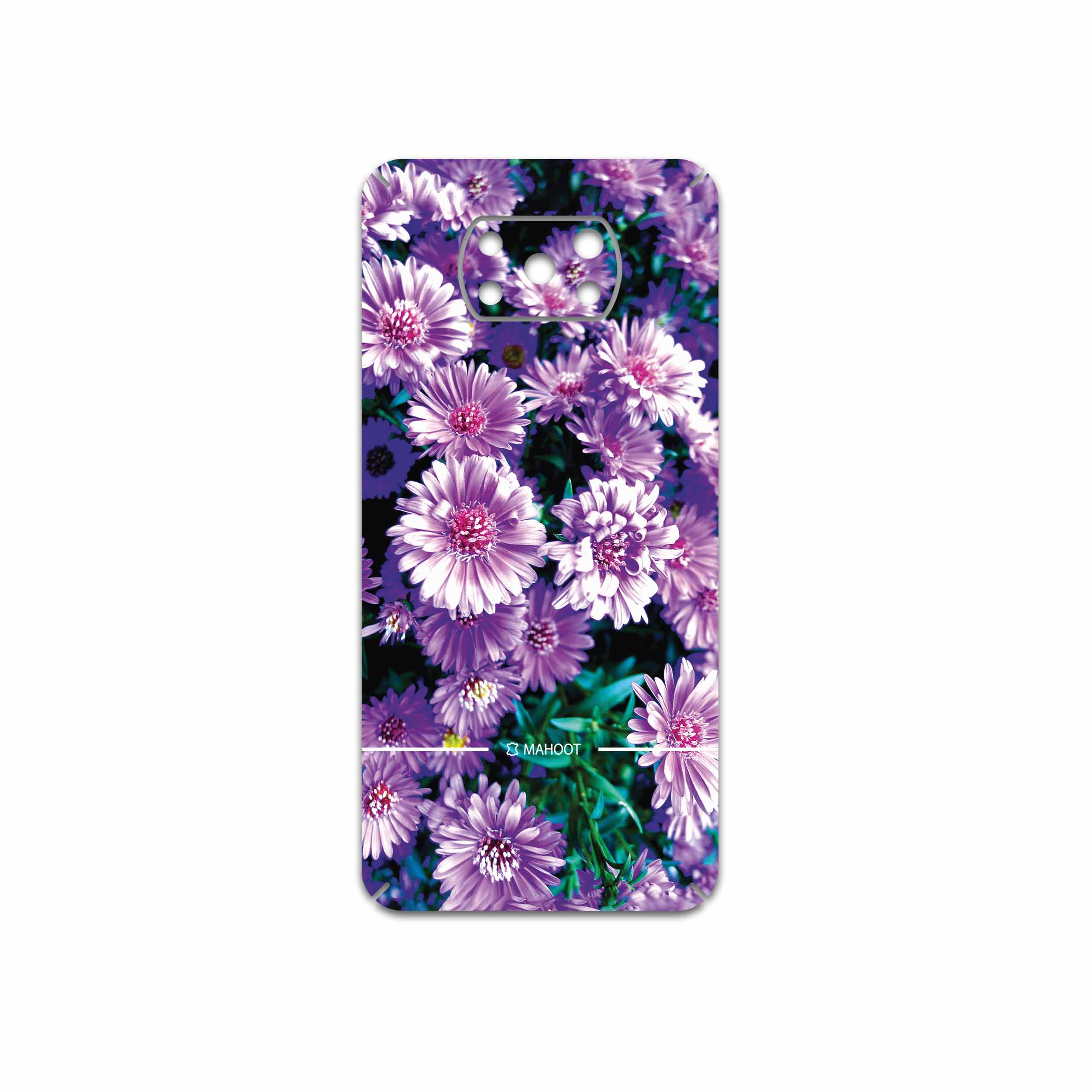 برچسب پوششی ماهوت مدل Purple-Flower مناسب برای گوشی موبایل شیائومی Poco X3 Pro