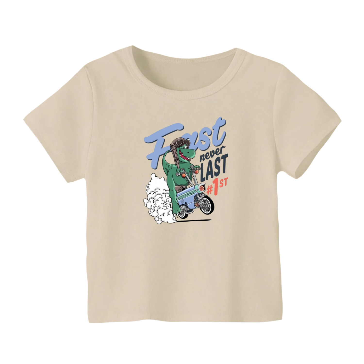 تی شرت آستین کوتاه بچگانه مدل دایناسور کد 26 رنگ کرم