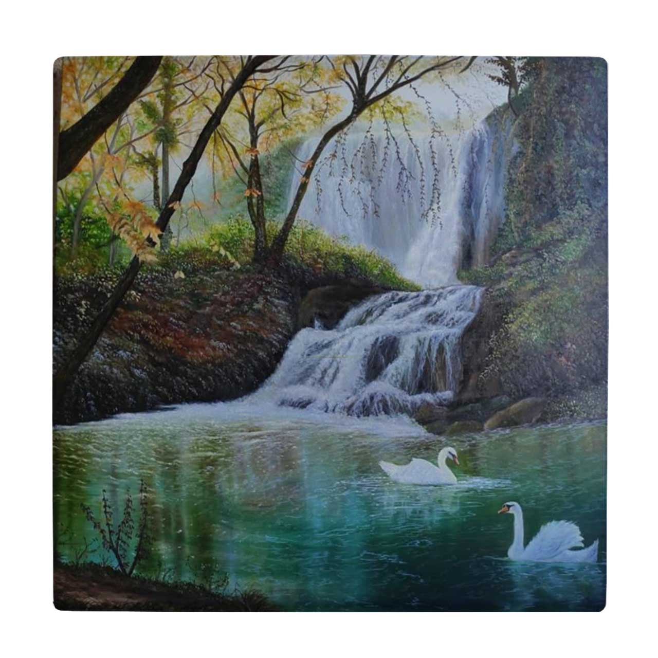  زیر لیوانی طرح آبشار و دو قو کد    3672458_1716