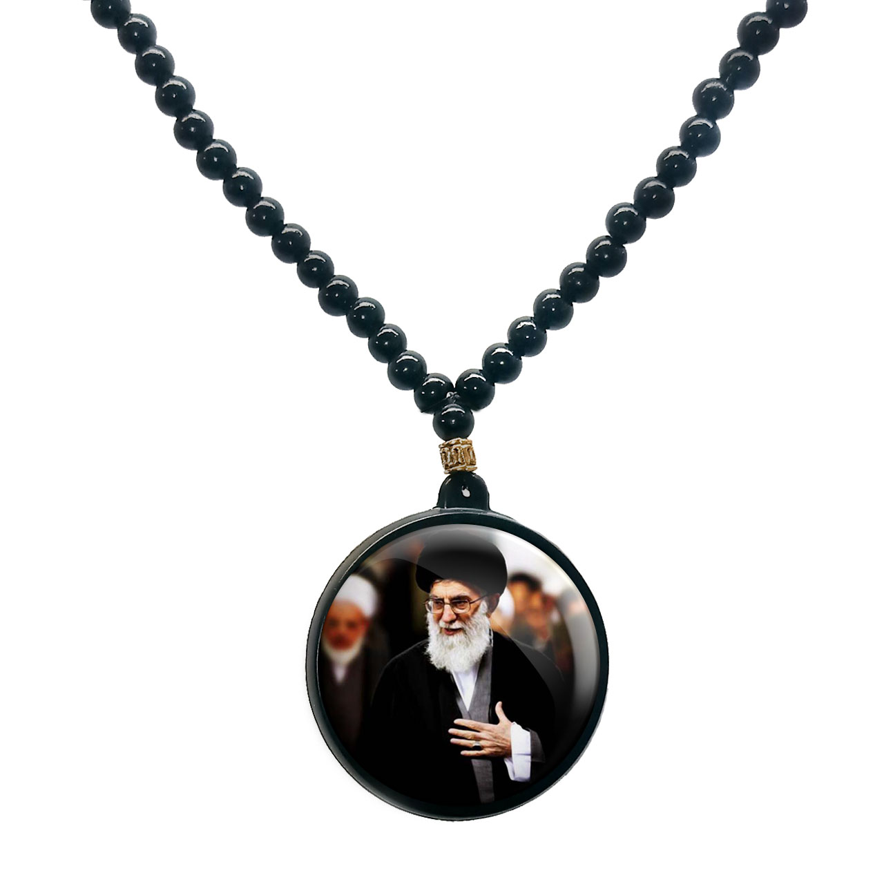 گردنبند پرمانه طرح تصویر آیت الله خامنه ای کد pmd.11699 مدل دو طرفه