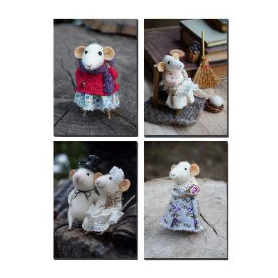 تابلو شاسی طرح موش کد 03 مجموعه 4 عددی