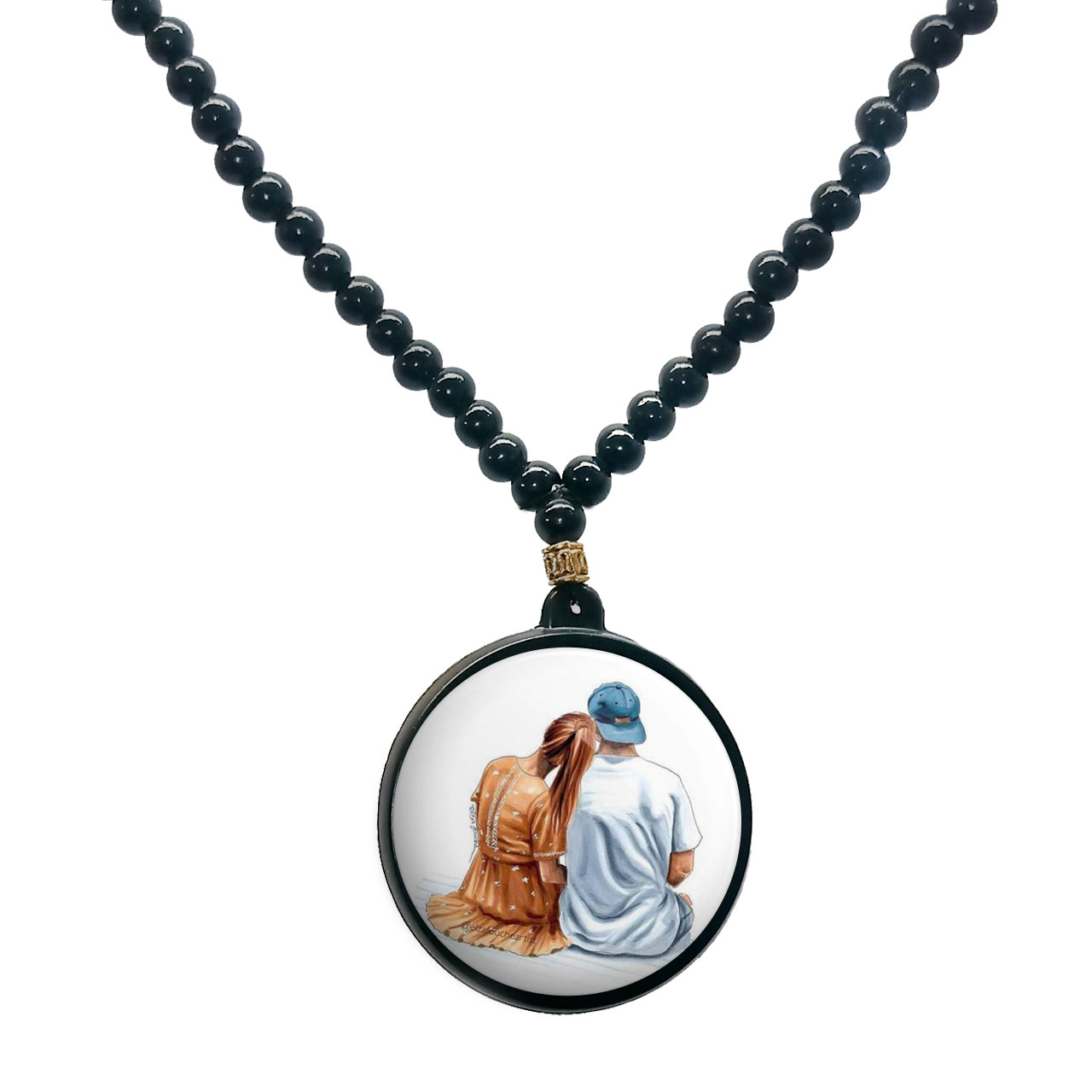 گردنبند پرمانه طرح عاشقانه کد pmd.5311 مدل دو طرفه