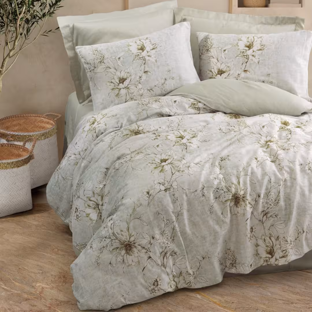 سرویس روتختی کاتن باکس مدل Satin Lucida Bej دو نفره 6 تکه
