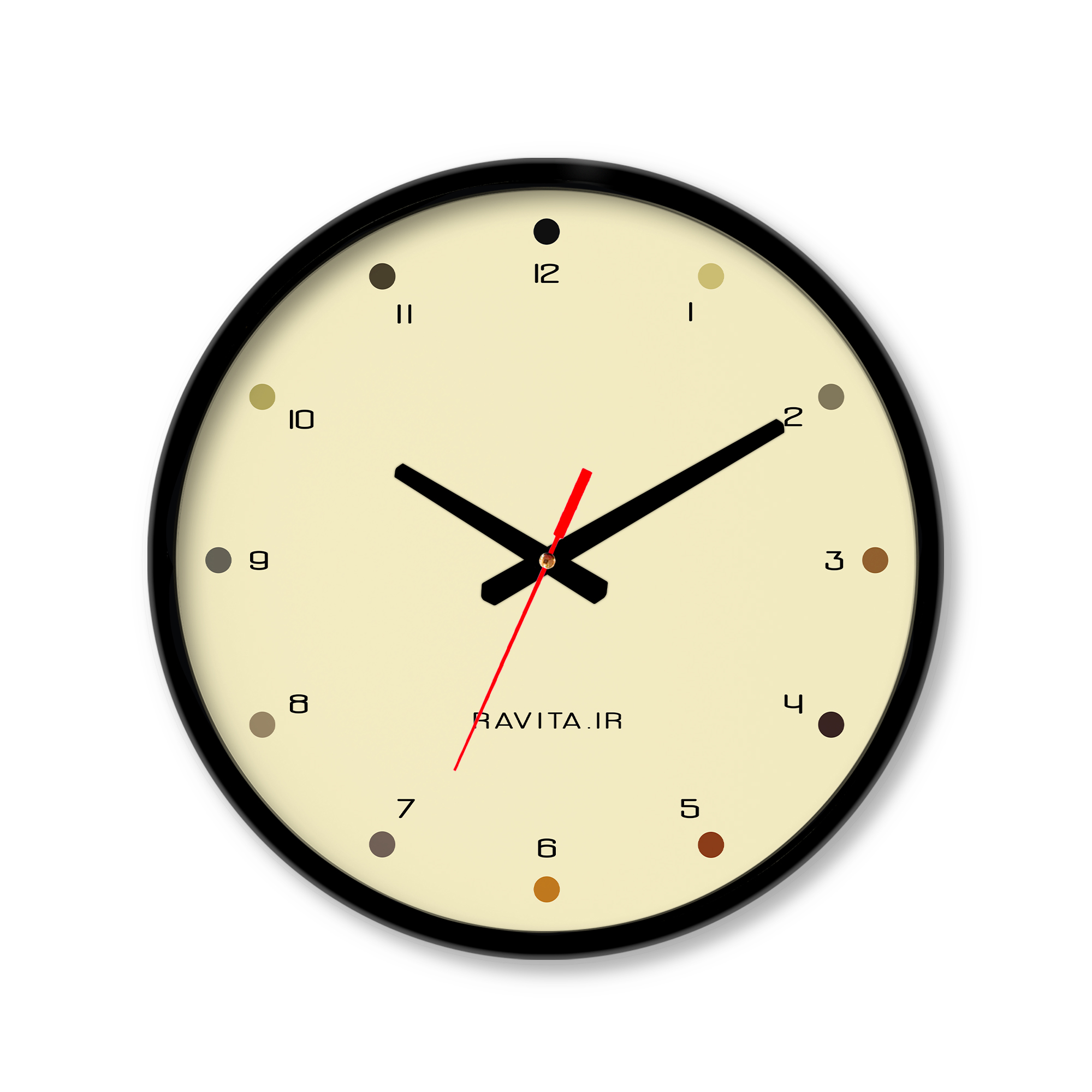 ساعت دیواری کوچک راویتا طرح Minimal Color کد 3637