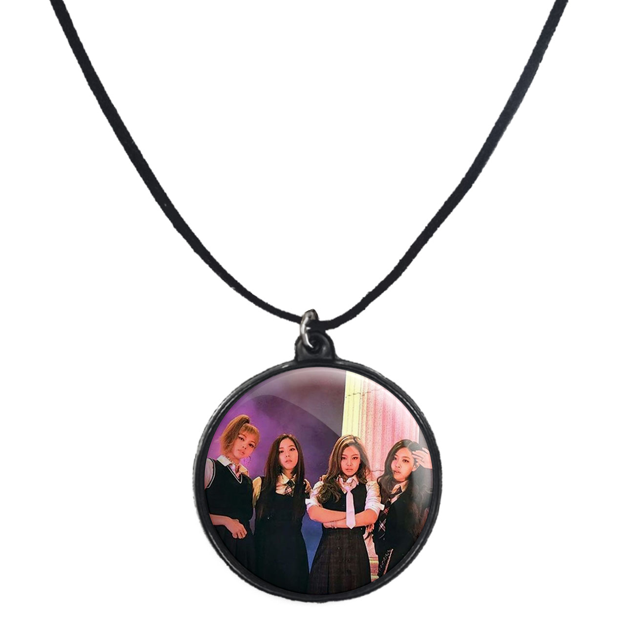 گردنبند پرمانه طرح بلک پینک کد pmb.18041 مدل دو طرفه