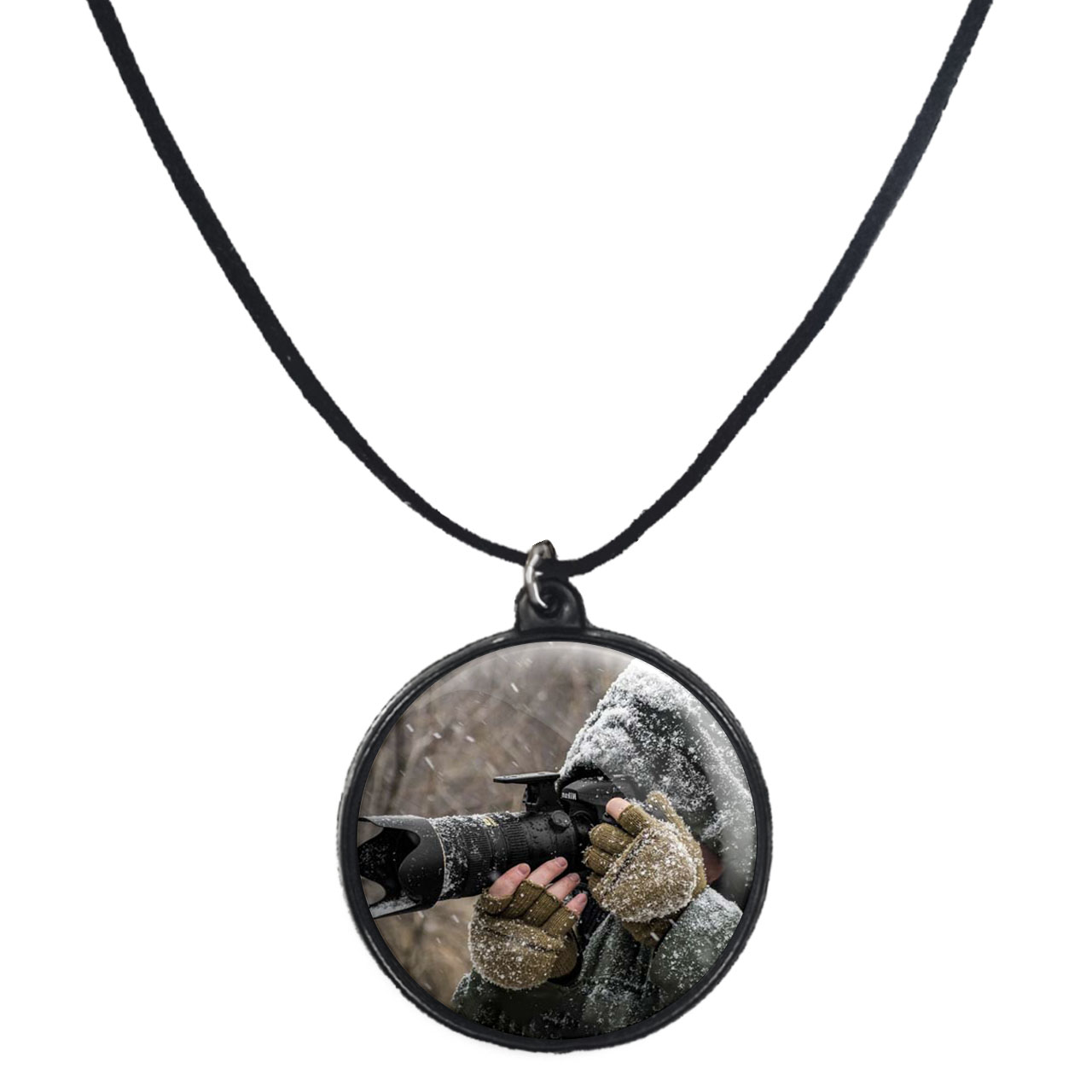 گردنبند پرمانه طرح عکاس کد pmb.12690 مدل دو طرفه