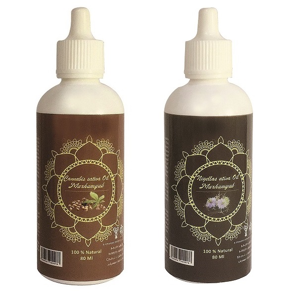 روغن تقویت کننده مو، مژه و ابرو مرهم یاب مدل سیاه دانه و شاهدانه حجم 80 میلی لیتر مجموعه 2 عددی