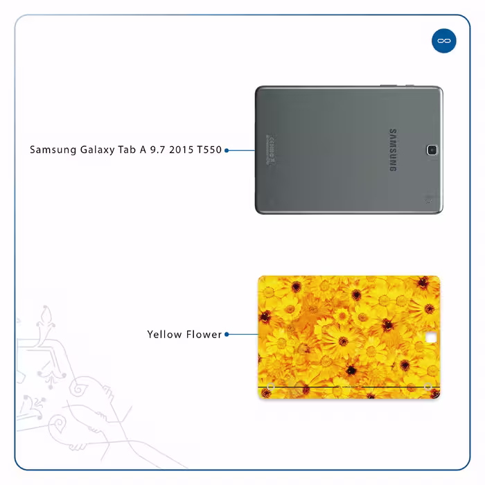 برچسب پوششی ماهوت مدل Yellow-Flower مناسب برای تبلت سامسونگ Galaxy Tab A 9.7 2015 T550