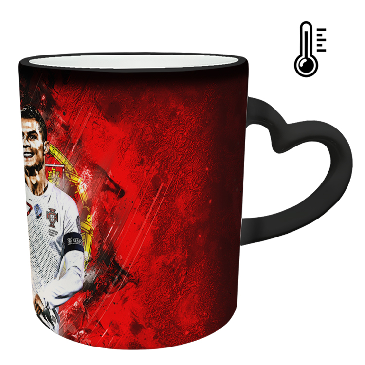 ماگ حرارتی مدل دسته قلبی طرح رونالدو کد 86