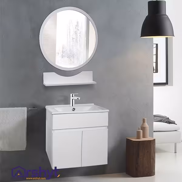 روشویی کابینتی فلت سفید 60*40 | کابینت سرویس بهداشتی - لوازم خانه و آشپزخانه آرشیت