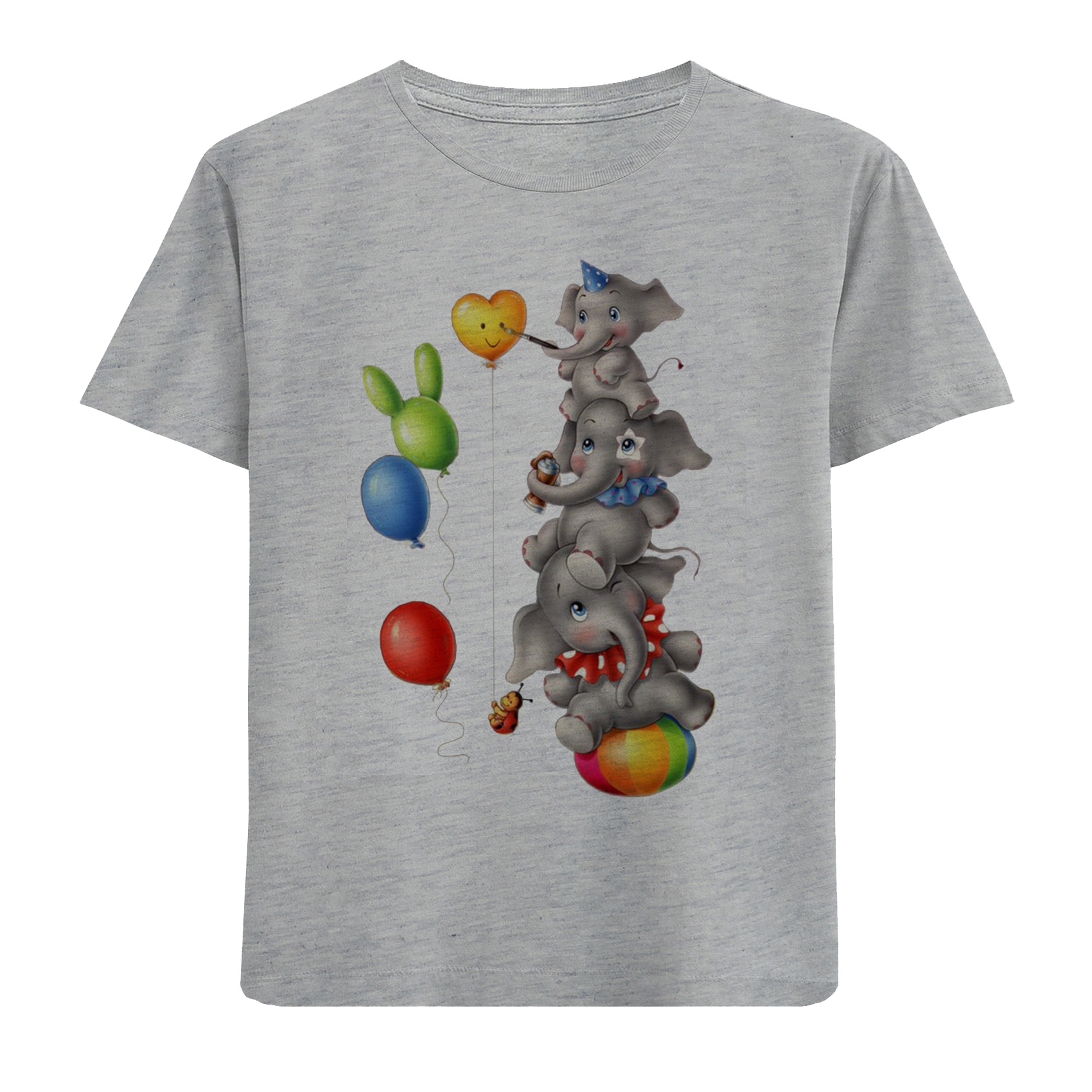 تی شرت آستین کوتاه بچگانه مدل بچه فیل بازیگوش D66