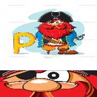 وکتور آموزشی حروف لاتین کودکان حرف P | گرافیک با طعم تربچه