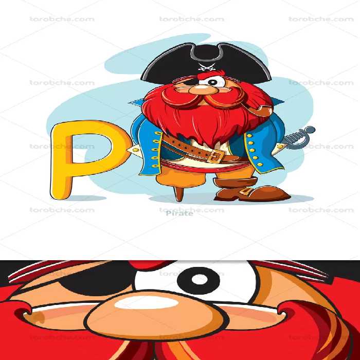 وکتور آموزشی حروف لاتین کودکان حرف P | گرافیک با طعم تربچه
